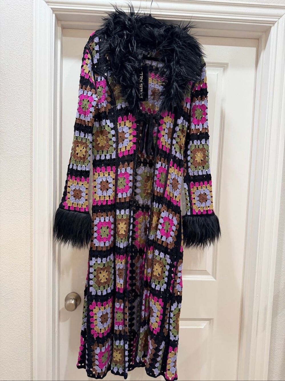 Dollskill Current Mood Lady Leisure Crochet Cardigan XS/S Boho Duster Sweater